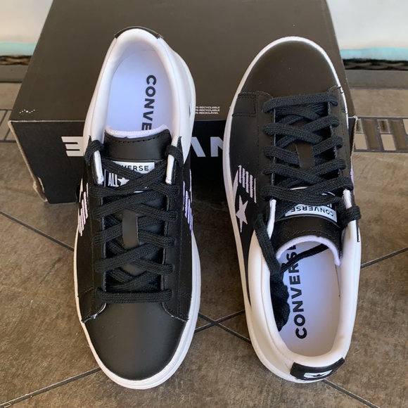 CONVERSE PRO LEATHER OX BLACK/WHITE WMNS - Picture 8 of 16